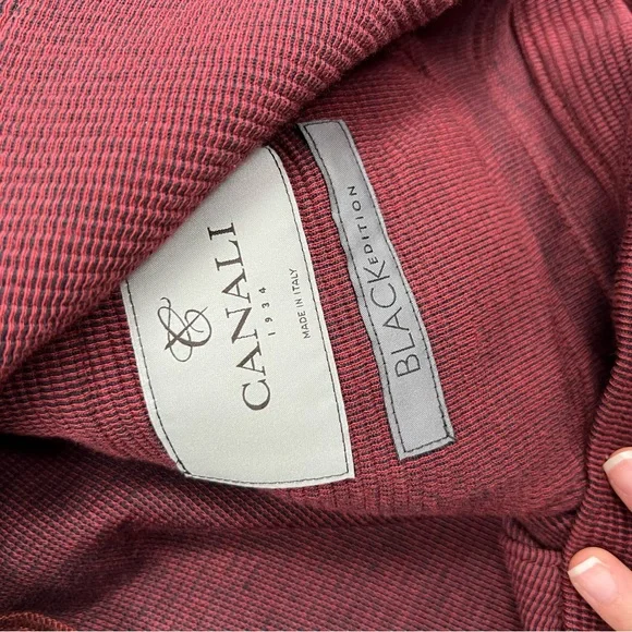 Canali Black Edition Jersey Sport Coat Maroon Men's Blazer Size 50R